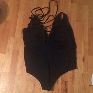 ASOS black one piece swimsuit (plus size)